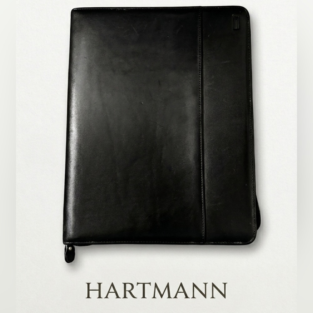 Hartmann Zip Around Black Genuine Leather Planner Organizer
